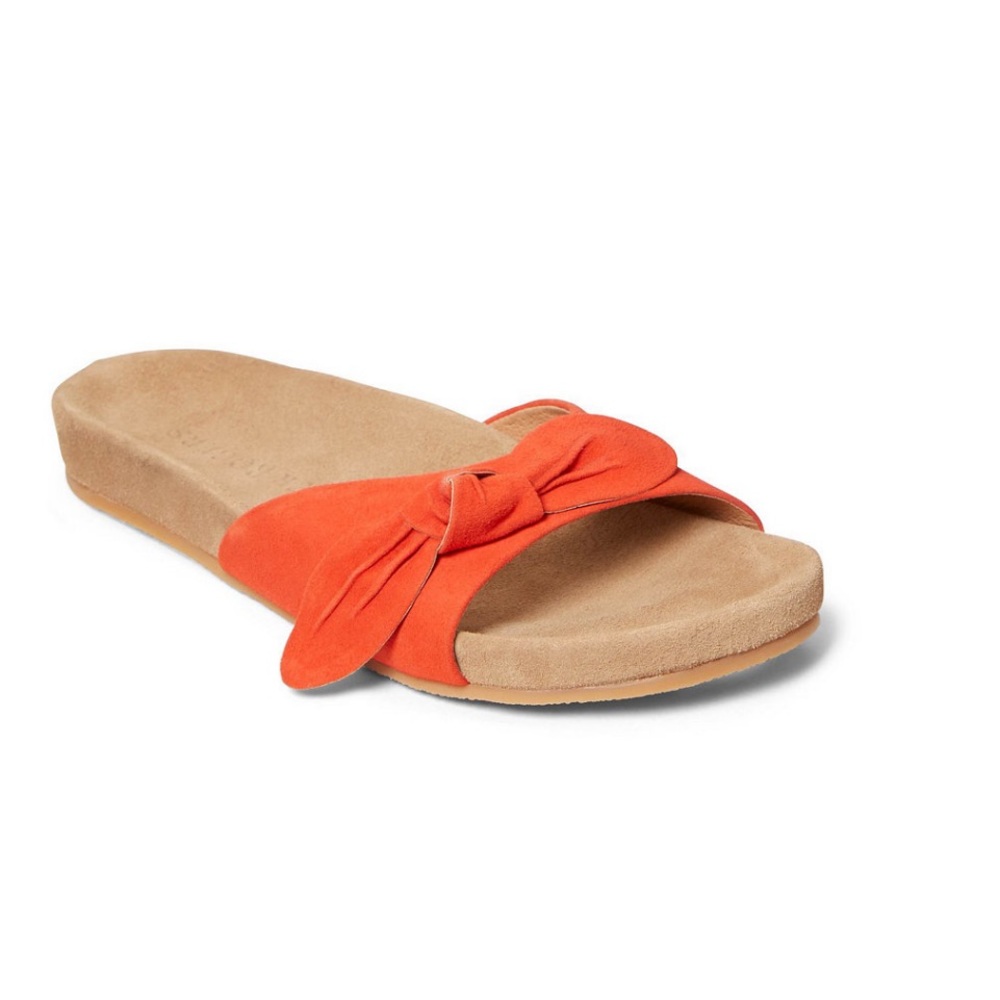 Jack Rogers Fire Red Bow Dorothy Suede Slide - 11